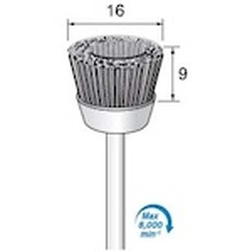 アルゴファイル 毛ブラシカップ型馬毛 Φ16X9