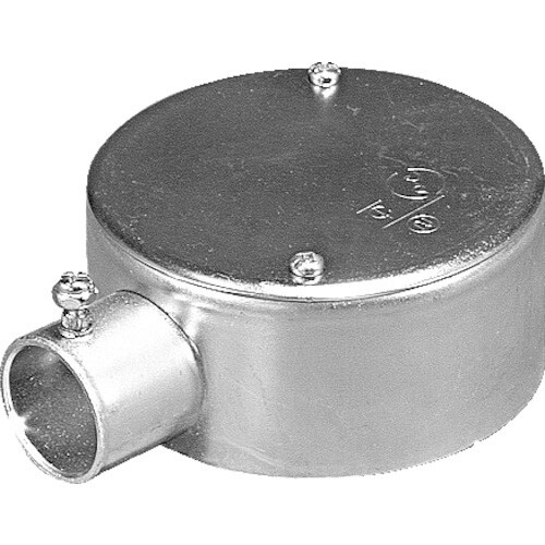 外山電気 ねじ無し丸型BOX一方出鋼板