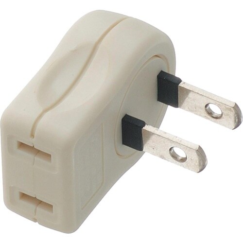 YAZAWA L型プラグアダプター縦白1個口