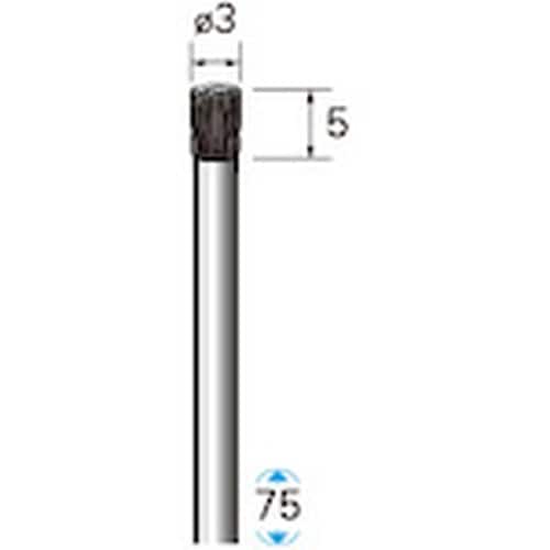 ナカニシ 硬鋼ブラシ エンド 5本入 φ3×5×軸