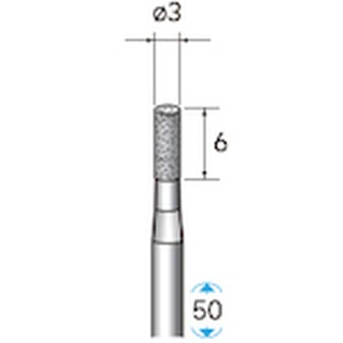ナカニシ 天然ダイヤモンドバー 円筒型 φ3×6×