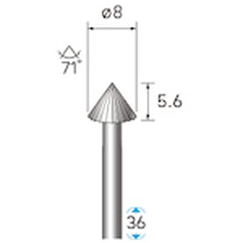 ナカニシ ハイスピード鋼カッター テーパー型 φ8