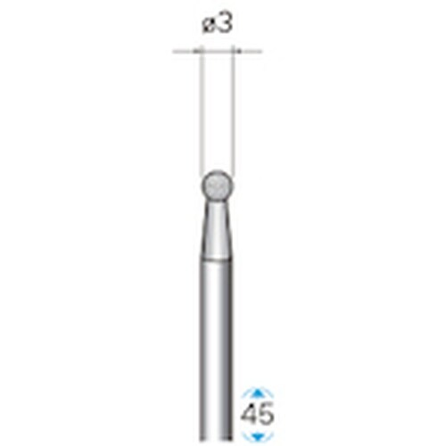 ナカニシ 天然ダイヤモンドバー 球型 φ3×軸φ3