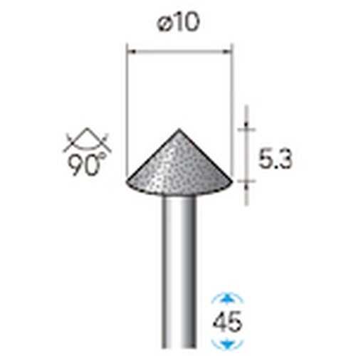 ナカニシ 天然ダイヤモンドバー テーパー型 φ10