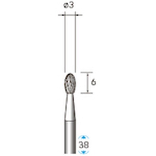 ナカニシ 超硬カッター 楕円型 φ3×6×軸φ3