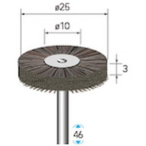 ナカニシ 馬毛ブラシ ホイール 10本入 φ25×