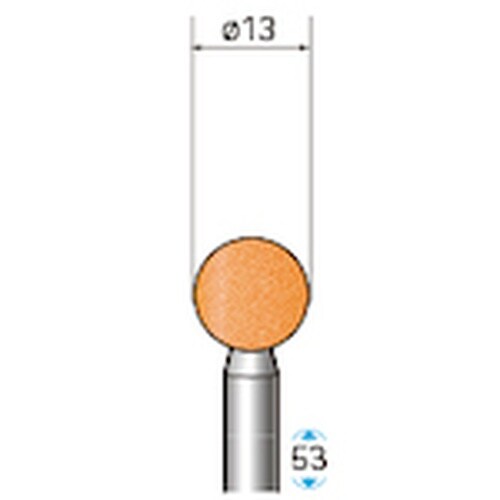 ナカニシ 軸付砥石 10本入 球型 φ13×軸φ6