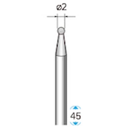 ナカニシ 天然ダイヤモンドバー 球型 φ2×軸φ3