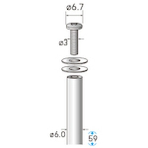 ナカニシ マンドレール 3本入 ねじ径φ3×軸φ6