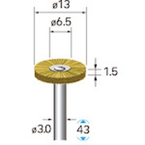 ナカニシ 真鍮ブラシ ホイール 5本入 φ13×1