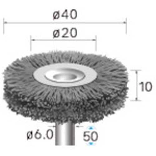 ナカニシ 砥粒入りナイロンブラシ ホイール φ40