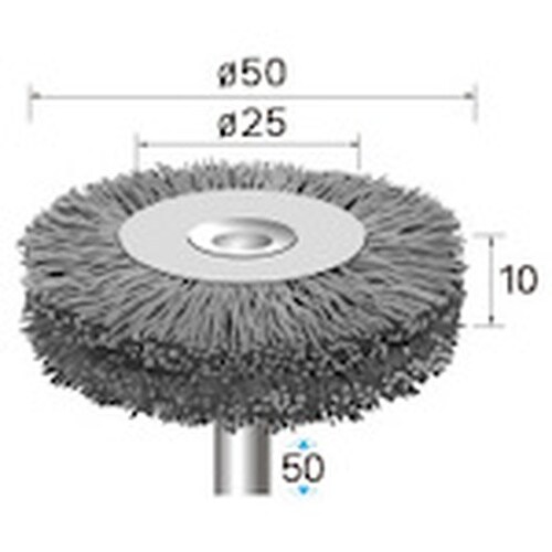 ナカニシ 砥粒入りナイロンブラシ ホイール φ50