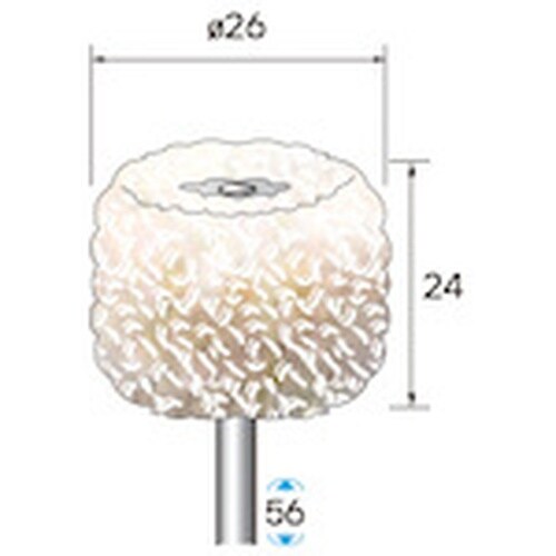 ナカニシ 綿糸バフ 特厚 3本入 φ26×24×軸