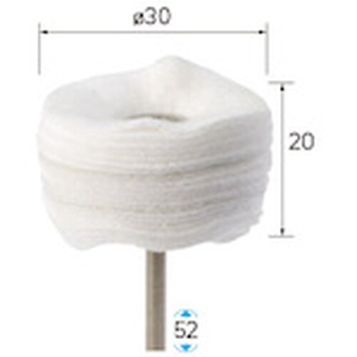 ナカニシ 布バフ 特厚 3本入 φ30×20×軸φ