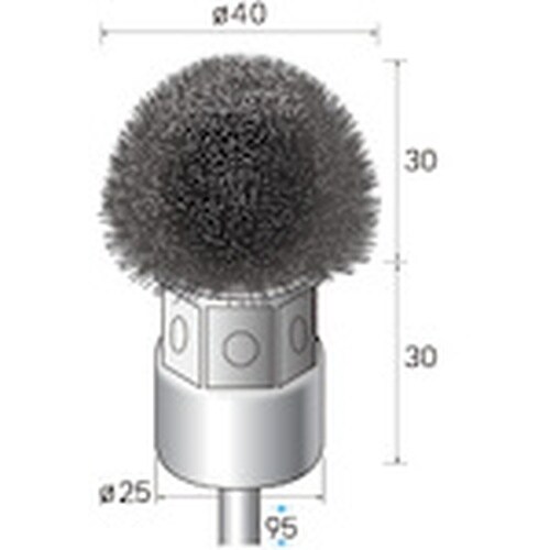 ナカニシ ステンレスブラシ 半丸 φ40×30×軸