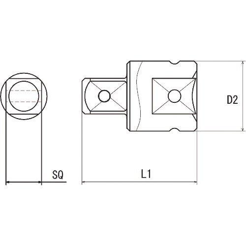 近江 差込四角9.52 アダプターソケット 先端四