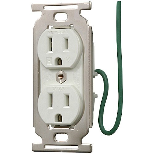 明工 医用接地埋込ダブルコンセント(白)