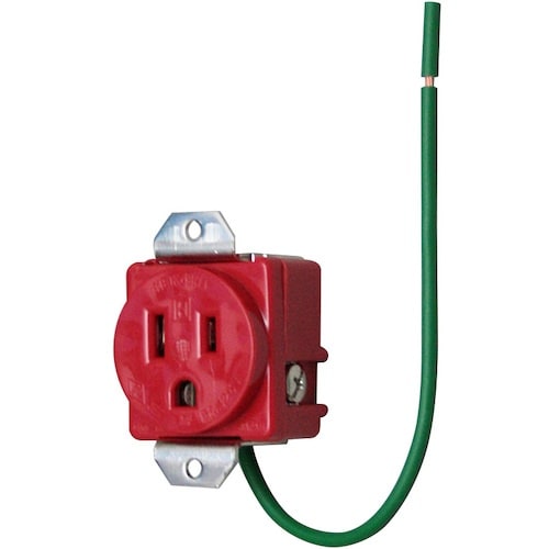 明工 医用接地埋込コンセント(機器用)(赤)