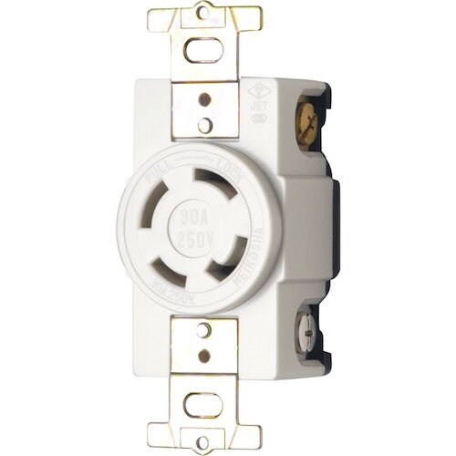 明工 接地3P 30A 引掛埋込コンセント(白)