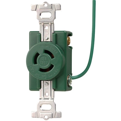 明工 接地2P 15A 引掛埋込コンセント(接地リ