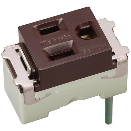 明工 ML接地コンセント(接地リード線付)(チョコ