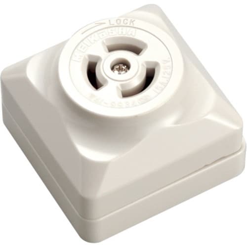 明工 接地2P 15A 引掛コンセント(白)