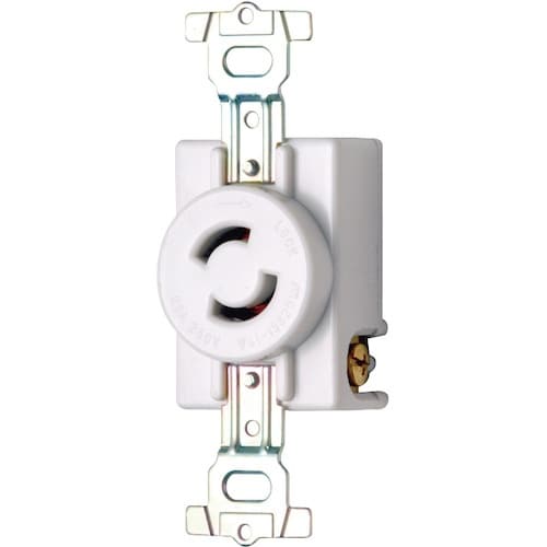 明工 2P 20A 引掛埋込コンセント(白)