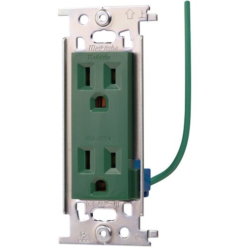 明工 ML接地ダブルコンセント(接地リード線付)(
