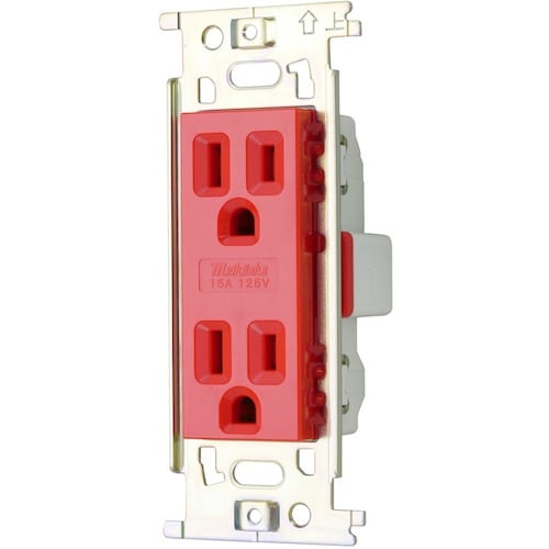 明工 ML接地ダブルコンセント(B形)(赤)
