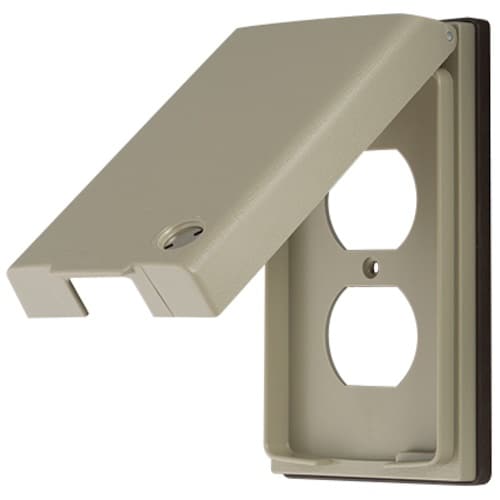 明工 MLキー付防滴プレート ダブルコンセント用