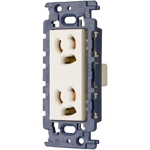 明工 ML抜け止め接地ダブルコンセント(カセット)