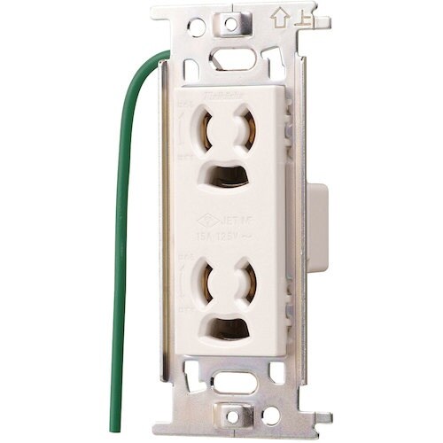 明工 ML抜け止め接地ダブルコンセント(接地リード