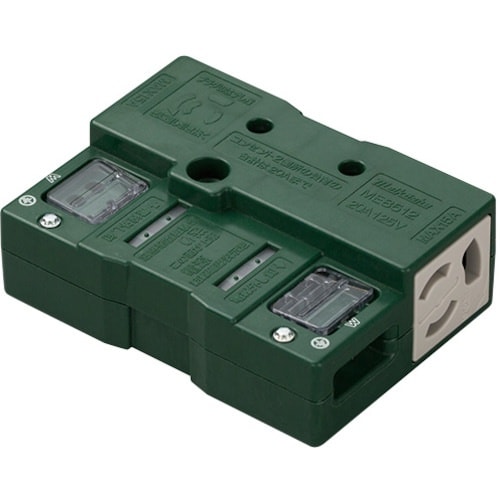 明工 アクセスフロア用コンセント2型(2コ口)(緑