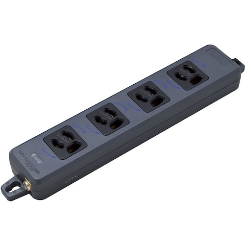 明工 OA抜止接地タップ4コロ 黒 PL・MG・駒