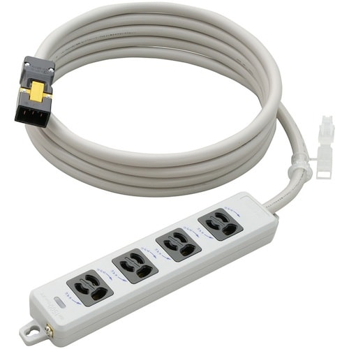 明工 横形OA用抜け止め接地タップ4コ口 ランプ、