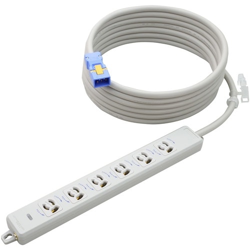 明工 横形OA用抜け止め接地タップ6コ口 ランプ、