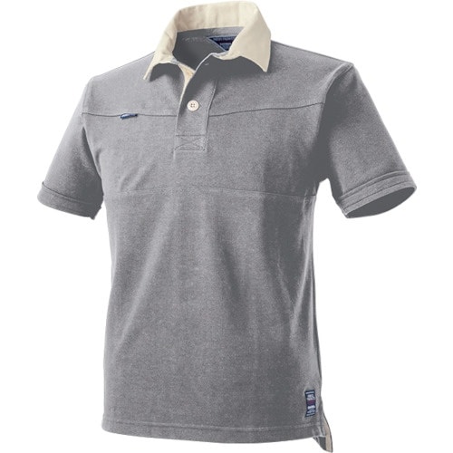 CHUSAN 半袖ラガーシャツグレーL