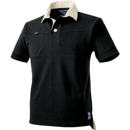 CHUSAN 半袖ラガーシャツクロ4L