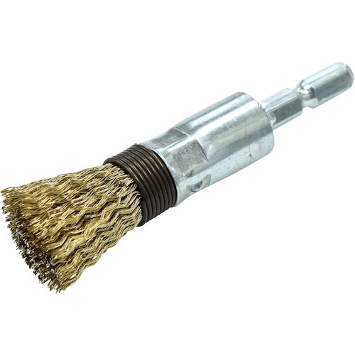 クロダブラシ 六角ワンタッチ筒型 真鍮メッキ鋼線