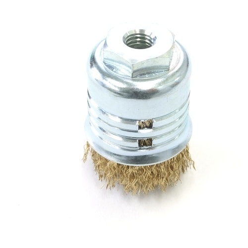 クロダブラシ カップ スラスト 真鍮メッキ鋼線0.