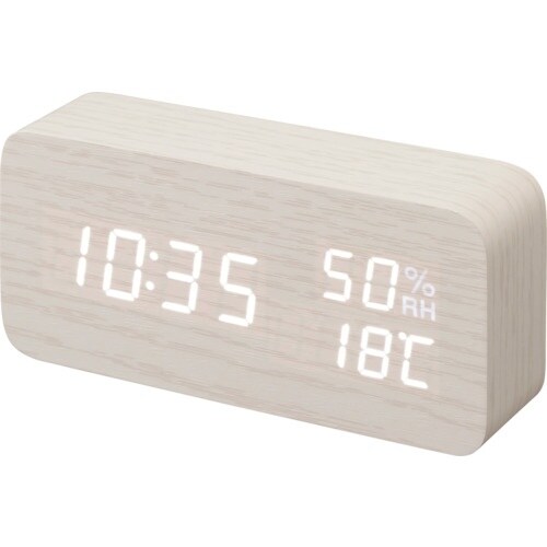 IRIS 100878 デジタル置時計 ホワイト