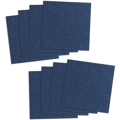 サンコー 撥水タイルマット 8枚入 ネイビーブルー