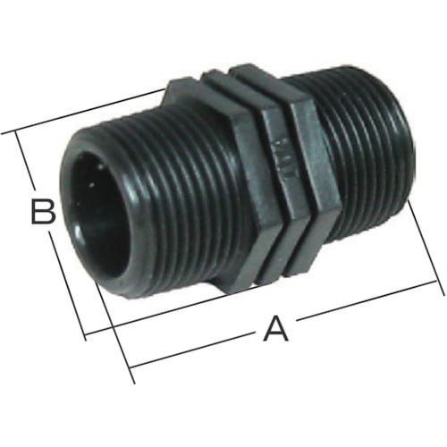 IWA 樹脂(PP)製 配管継手 六角ニップル