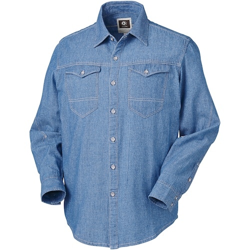 クロダルマ 長袖シャツ ブルー 4L