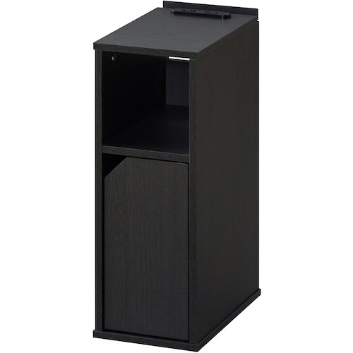 IRIS 296242 ナイトテーブル扉付き ブラ