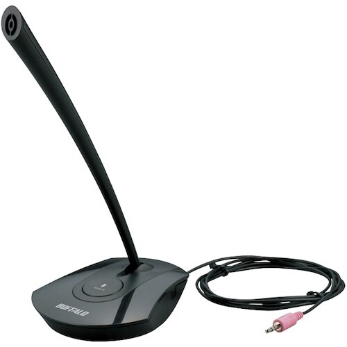 BUFFALO マイクロフォン ミュート付 ブラッ