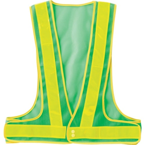 岡潮 安全ベスト 5cm 緑メッシュ×黄反射材(黄