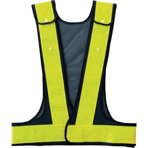 岡潮 3段階調整安全ベスト 紺メッシュ×黄反射材