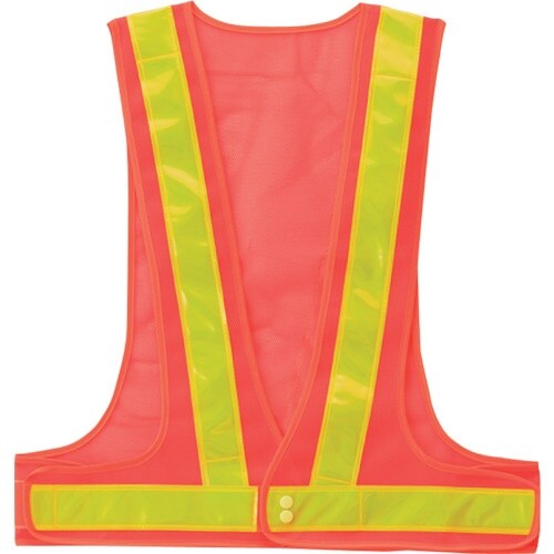 岡潮 安全ベスト 5cm オレンジメッシュ×黄反射