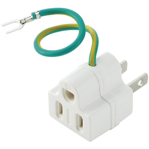 BUFFALO 3ピン⇒2ピン変換アダプター ホワ